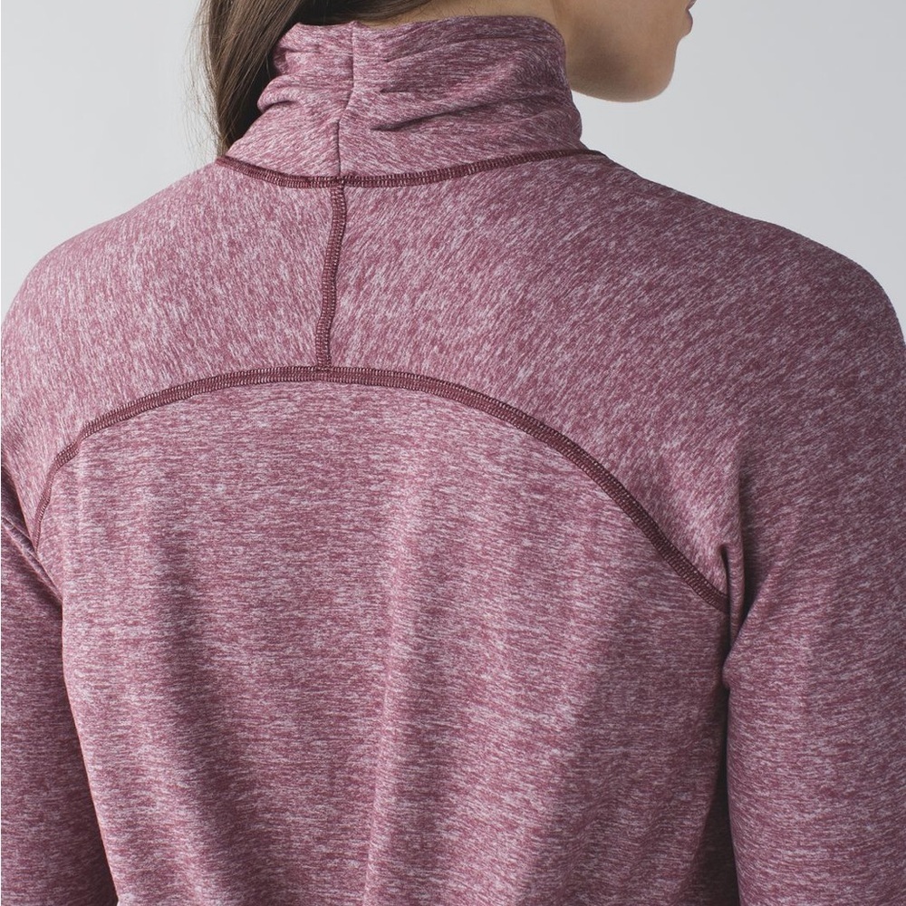 Lululemon Women’s Warm Your Core Long Sleeve Tee Heathered Bordeaux Drama Size 6 - Picture 4 of 14